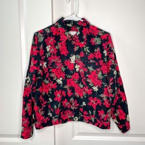 Christopher & Banks Black Rose Jacket - Size M